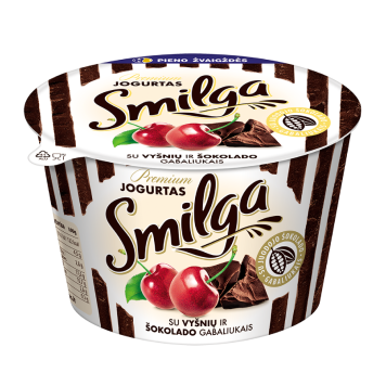 Jogurtas su vyšnių ir šokolado gabaliukais